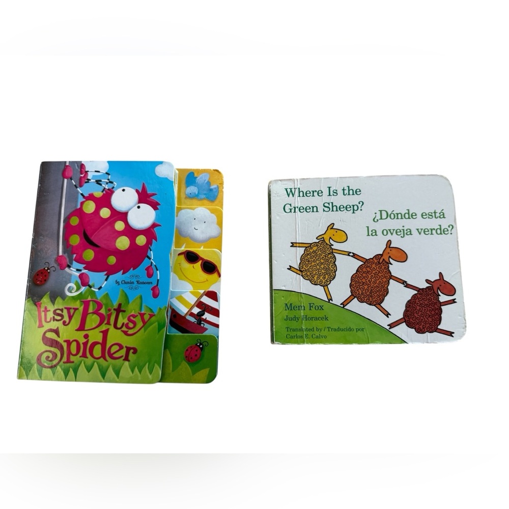 Board Books Set of 2 Itsy Bitsy Spider & Where Is the Green Sheep Pre-Owned